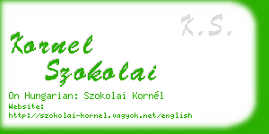 kornel szokolai business card
