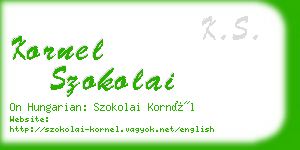 kornel szokolai business card